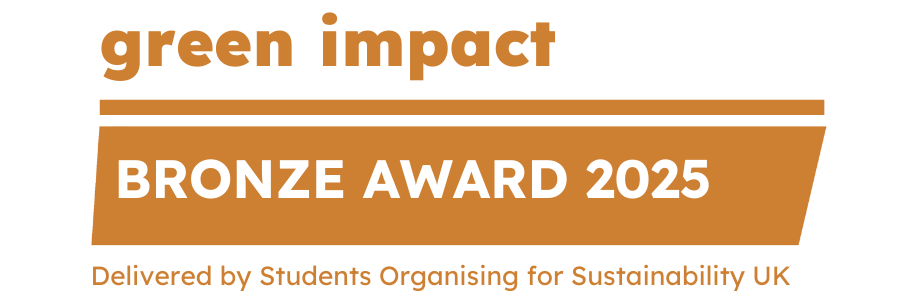 green impact Bronze Award 2025. Delivered by Students Organising for Sustainability UK